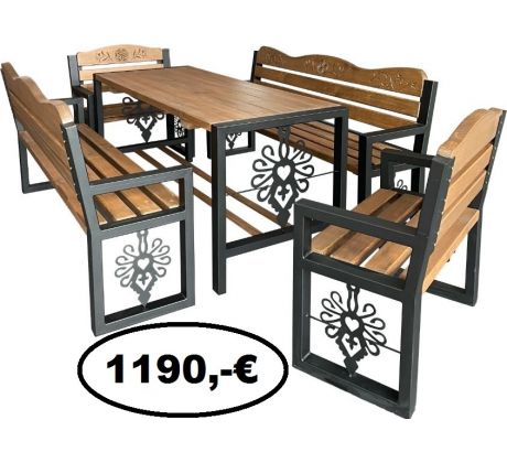 Záhradný nábytok 182cm AJD 1 kovový rám